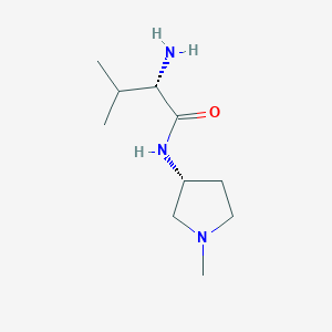 molecular formula C10H21N3O B7930230 (S)-2-Amino-3-methyl-N-((R)-1-methyl-pyrrolidin-3-yl)-butyramide 