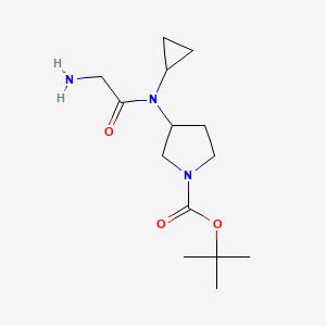 molecular formula C14H25N3O3 B7930249 3-[(2-Amino-acetyl)-cyclopropyl-amino]-pyrrolidine-1-carboxylic acid tert-butyl ester 