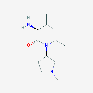 molecular formula C12H25N3O B7930284 (S)-2-Amino-N-ethyl-3-methyl-N-((R)-1-methyl-pyrrolidin-3-yl)-butyramide 