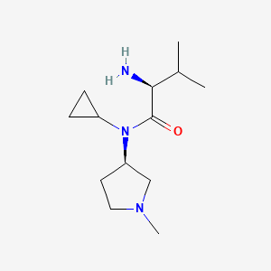 molecular formula C13H25N3O B7930334 (S)-2-Amino-N-cyclopropyl-3-methyl-N-((R)-1-methylpyrrolidin-3-yl)butanamide 