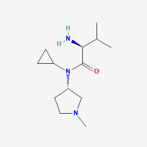 molecular formula C13H25N3O B7930341 (S)-2-Amino-N-cyclopropyl-3-methyl-N-((S)-1-methyl-pyrrolidin-3-yl)-butyramide 