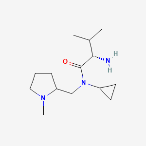 molecular formula C14H27N3O B7930348 (S)-2-Amino-N-cyclopropyl-3-methyl-N-(1-methyl-pyrrolidin-2-ylmethyl)-butyramide 