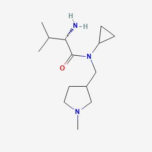 molecular formula C14H27N3O B7930354 (S)-2-Amino-N-cyclopropyl-3-methyl-N-(1-methyl-pyrrolidin-3-ylmethyl)-butyramide 
