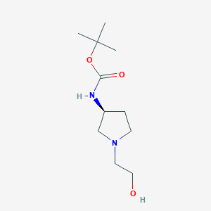 molecular formula C11H22N2O3 B7930365 [(S)-1-(2-Hydroxy-ethyl)-pyrrolidin-3-yl]-carbamic acid tert-butyl ester 