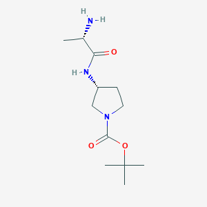 molecular formula C12H23N3O3 B7930388 (R)-3-((S)-2-Amino-propionylamino)-pyrrolidine-1-carboxylic acid tert-butyl ester 