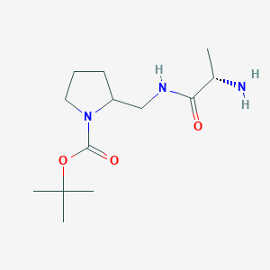molecular formula C13H25N3O3 B7930423 2-[((S)-2-Amino-propionylamino)-methyl]-pyrrolidine-1-carboxylic acid tert-butyl ester 