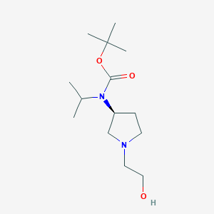 molecular formula C14H28N2O3 B7930458 [(S)-1-(2-Hydroxy-ethyl)-pyrrolidin-3-yl]-isopropyl-carbamic acid tert-butyl ester 