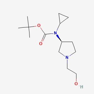 molecular formula C14H26N2O3 B7930476 Cyclopropyl-[(S)-1-(2-hydroxy-ethyl)-pyrrolidin-3-yl]-carbamic acid tert-butyl ester 