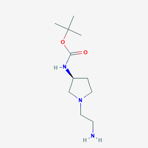 molecular formula C11H23N3O2 B7930496 [(S)-1-(2-Amino-ethyl)-pyrrolidin-3-yl]-carbamic acid tert-butyl ester 