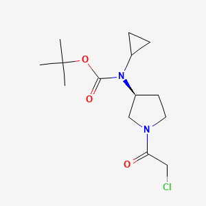 molecular formula C14H23ClN2O3 B7930630 [(S)-1-(2-Chloro-acetyl)-pyrrolidin-3-yl]-cyclopropyl-carbamic acid tert-butyl ester 