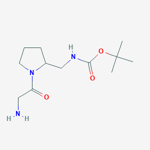 molecular formula C12H23N3O3 B7930641 [1-(2-Amino-acetyl)-pyrrolidin-2-ylmethyl]-carbamic acid tert-butyl ester 