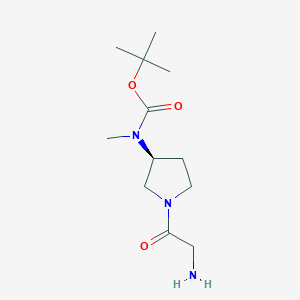 molecular formula C12H23N3O3 B7930649 [(S)-1-(2-Amino-acetyl)-pyrrolidin-3-yl]-methyl-carbamic acid tert-butyl ester 