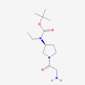 molecular formula C13H25N3O3 B7930667 [(S)-1-(2-Amino-acetyl)-pyrrolidin-3-yl]-ethyl-carbamic acid tert-butyl ester 