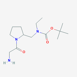 molecular formula C14H27N3O3 B7930673 [1-(2-Amino-acetyl)-pyrrolidin-2-ylmethyl]-ethyl-carbamic acid tert-butyl ester 
