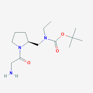molecular formula C14H27N3O3 B7930680 [(S)-1-(2-Amino-acetyl)-pyrrolidin-2-ylmethyl]-ethyl-carbamic acid tert-butyl ester 