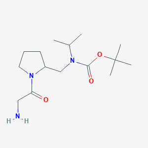 molecular formula C15H29N3O3 B7930708 [1-(2-Amino-acetyl)-pyrrolidin-2-ylmethyl]-isopropyl-carbamic acid tert-butyl ester 