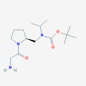 molecular formula C15H29N3O3 B7930709 [(S)-1-(2-Amino-acetyl)-pyrrolidin-2-ylmethyl]-isopropyl-carbamic acid tert-butyl ester 