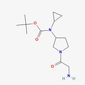 molecular formula C14H25N3O3 B7930710 [1-(2-Amino-acetyl)-pyrrolidin-3-yl]-cyclopropyl-carbamic acid tert-butyl ester 