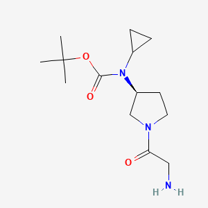 molecular formula C14H25N3O3 B7930712 [(S)-1-(2-Amino-acetyl)-pyrrolidin-3-yl]-cyclopropyl-carbamic acid tert-butyl ester 