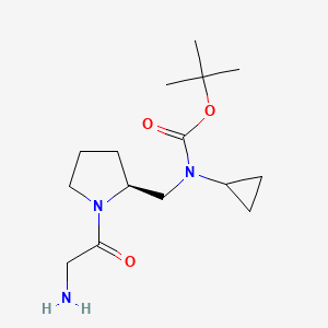 molecular formula C15H27N3O3 B7930723 [(S)-1-(2-Amino-acetyl)-pyrrolidin-2-ylmethyl]-cyclopropyl-carbamic acid tert-butyl ester 