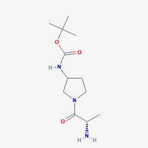 molecular formula C12H23N3O3 B7930731 [1-((S)-2-Amino-propionyl)-pyrrolidin-3-yl]-carbamic acid tert-butyl ester 