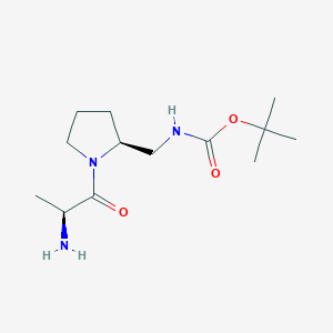 molecular formula C13H25N3O3 B7930743 [(S)-1-((S)-2-Amino-propionyl)-pyrrolidin-2-ylmethyl]-carbamic acid tert-butyl ester 