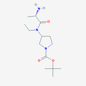 molecular formula C14H27N3O3 B7930757 3-[((S)-2-Amino-propionyl)-ethyl-amino]-pyrrolidine-1-carboxylic acid tert-butyl ester 