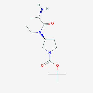molecular formula C14H27N3O3 B7930758 (S)-3-[((S)-2-Amino-propionyl)-ethyl-amino]-pyrrolidine-1-carboxylic acid tert-butyl ester 