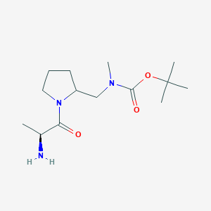 molecular formula C14H27N3O3 B7930778 [1-((S)-2-Amino-propionyl)-pyrrolidin-2-ylmethyl]-methyl-carbamic acid tert-butyl ester 