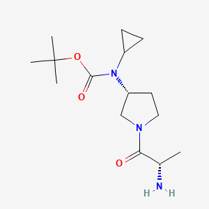 molecular formula C15H27N3O3 B7930834 [(R)-1-((S)-2-Amino-propionyl)-pyrrolidin-3-yl]-cyclopropyl-carbamic acid tert-butyl ester 