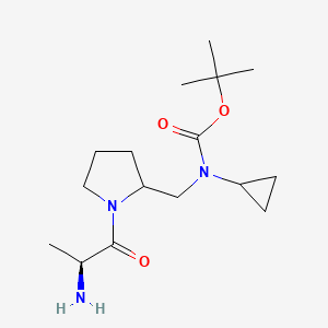 molecular formula C16H29N3O3 B7930847 [1-((S)-2-Amino-propionyl)-pyrrolidin-2-ylmethyl]-cyclopropyl-carbamic acid tert-butyl ester 