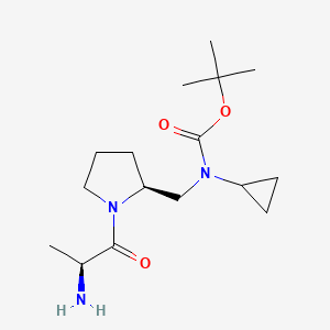 molecular formula C16H29N3O3 B7930850 [(S)-1-((S)-2-Amino-propionyl)-pyrrolidin-2-ylmethyl]-cyclopropyl-carbamic acid tert-butyl ester 