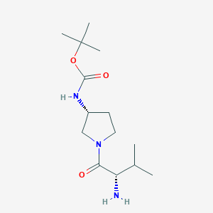 molecular formula C14H27N3O3 B7930862 [(R)-1-((S)-2-Amino-3-methyl-butyryl)-pyrrolidin-3-yl]-carbamic acid tert-butyl ester 