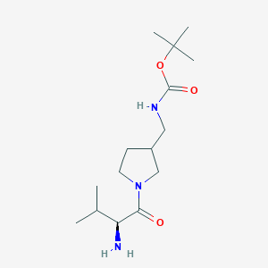 molecular formula C15H29N3O3 B7930888 [1-((S)-2-Amino-3-methyl-butyryl)-pyrrolidin-3-ylmethyl]-carbamic acid tert-butyl ester 