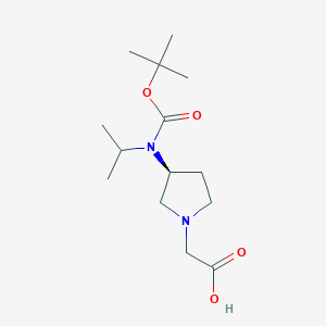 molecular formula C14H26N2O4 B7930900 [(S)-3-(tert-Butoxycarbonyl-isopropyl-amino)-pyrrolidin-1-yl]-acetic acid 