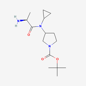 molecular formula C15H27N3O3 B7930916 3-[((S)-2-Amino-propionyl)-cyclopropyl-amino]-pyrrolidine-1-carboxylic acid tert-butyl ester 