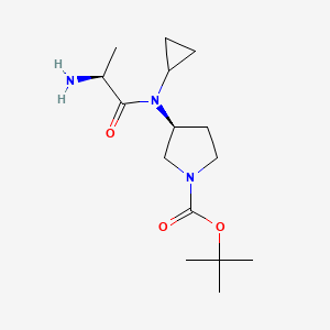 molecular formula C15H27N3O3 B7930933 (S)-3-[((S)-2-Amino-propionyl)-cyclopropyl-amino]-pyrrolidine-1-carboxylic acid tert-butyl ester 