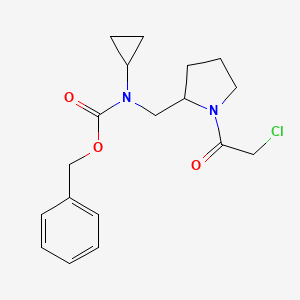 molecular formula C18H23ClN2O3 B7930981 [1-(2-Chloro-acetyl)-pyrrolidin-2-ylmethyl]-cyclopropyl-carbamic acid benzyl ester 