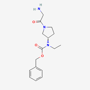 molecular formula C16H23N3O3 B7931005 [(S)-1-(2-Amino-acetyl)-pyrrolidin-3-yl]-ethyl-carbamic acid benzyl ester 