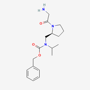molecular formula C18H27N3O3 B7931020 [(S)-1-(2-Amino-acetyl)-pyrrolidin-2-ylmethyl]-isopropyl-carbamic acid benzyl ester 