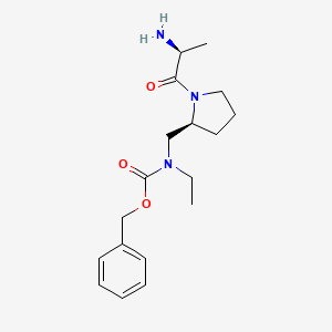 molecular formula C18H27N3O3 B7931048 [(S)-1-((S)-2-Amino-propionyl)-pyrrolidin-2-ylmethyl]-ethyl-carbamic acid benzyl ester 