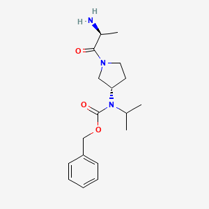 molecular formula C18H27N3O3 B7931056 [(S)-1-((S)-2-Amino-propionyl)-pyrrolidin-3-yl]-isopropyl-carbamic acid benzyl ester 