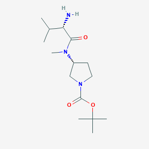 molecular formula C15H29N3O3 B7931093 (R)-3-[((S)-2-Amino-3-methyl-butyryl)-methyl-amino]-pyrrolidine-1-carboxylic acid tert-butyl ester 