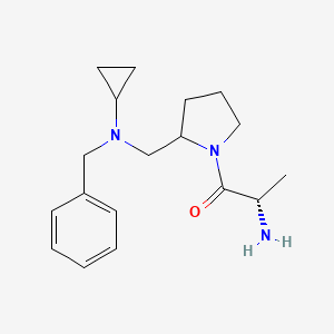 molecular formula C18H27N3O B7931095 (S)-2-Amino-1-{2-[(benzyl-cyclopropyl-amino)-methyl]-pyrrolidin-1-yl}-propan-1-one 