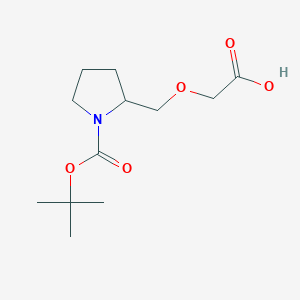 molecular formula C12H21NO5 B7931096 2-Carboxymethoxymethyl-pyrrolidine-1-carboxylic acid tert-butyl ester 