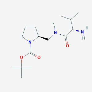 molecular formula C16H31N3O3 B7931101 (S)-2-{[((S)-2-Amino-3-methyl-butyryl)-methyl-amino]-methyl}-pyrrolidine-1-carboxylic acid tert-butyl ester 