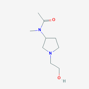 molecular formula C9H18N2O2 B7931123 N-[1-(2-Hydroxy-ethyl)-pyrrolidin-3-yl]-N-methyl-acetamide 