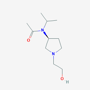 molecular formula C11H22N2O2 B7931125 N-[(S)-1-(2-Hydroxy-ethyl)-pyrrolidin-3-yl]-N-isopropyl-acetamide 