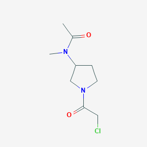 molecular formula C9H15ClN2O2 B7931223 N-[1-(2-Chloro-acetyl)-pyrrolidin-3-yl]-N-methyl-acetamide 