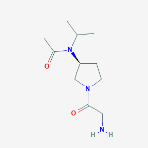 molecular formula C11H21N3O2 B7931245 N-[(S)-1-(2-Amino-acetyl)-pyrrolidin-3-yl]-N-isopropyl-acetamide 